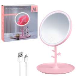 Зеркало с подсветкой для макияжа MIRRORLIGHT- А5 pink оптом